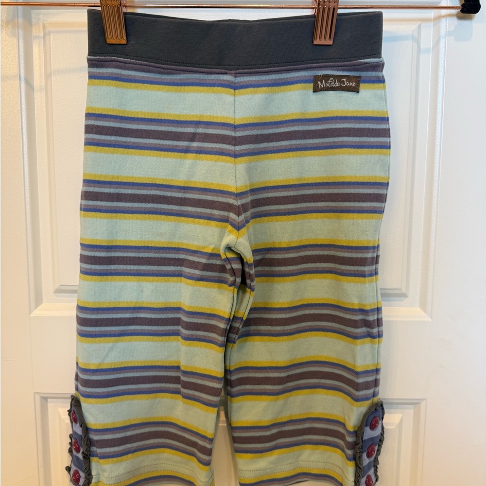 Matilda Jane straightees- Gray and Yellow Stripes